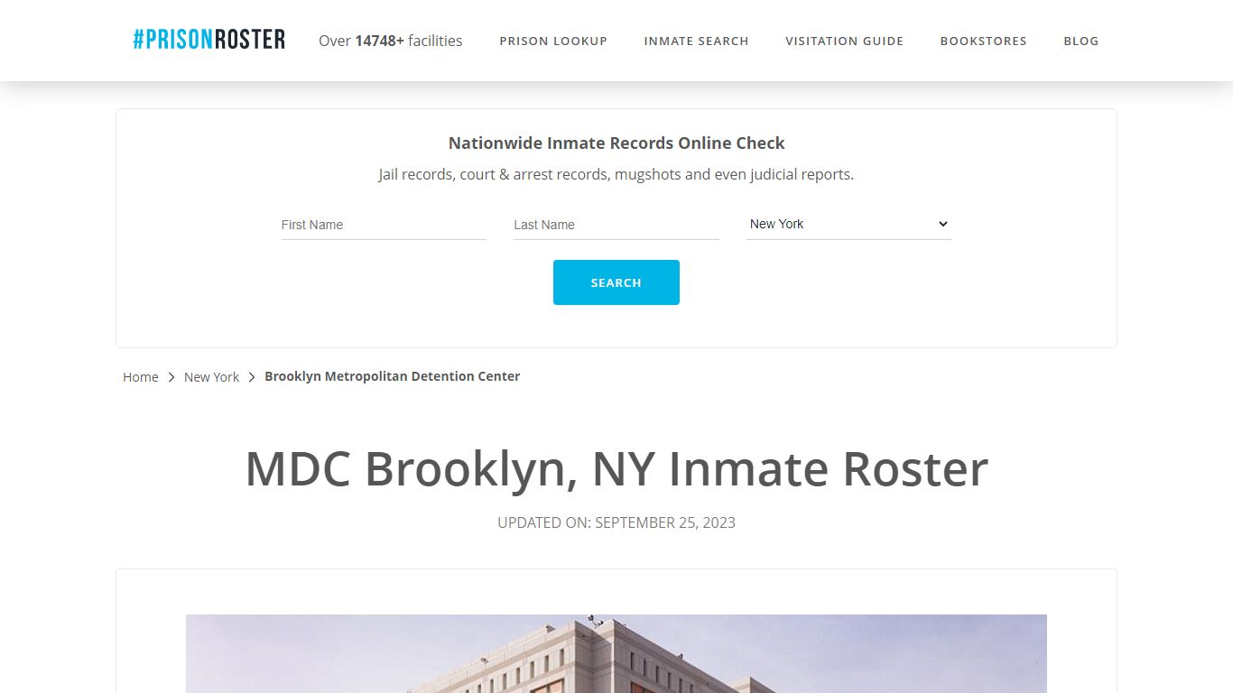 MDC Brooklyn, NY Inmate Roster - Prisonroster